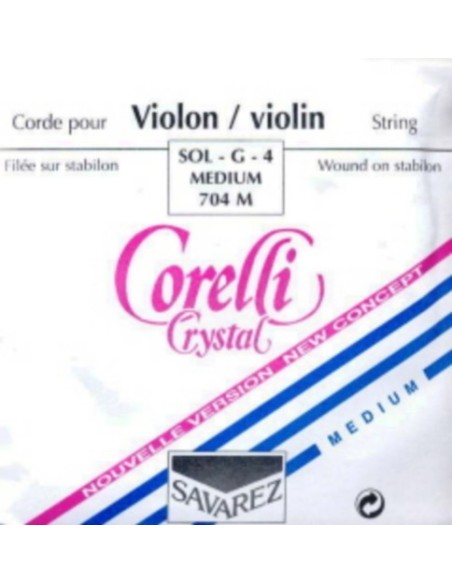 Violin String 4/4 4th (G) (G) Savarez Corelli Crystal (704M) (Aluminum) Medium