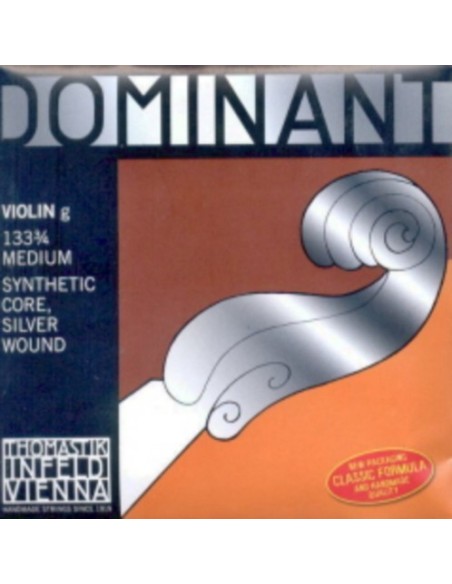 Violin String 3/4 4th (G) (G) Thomastik Dominant (133) (Nylon Silver) Medium