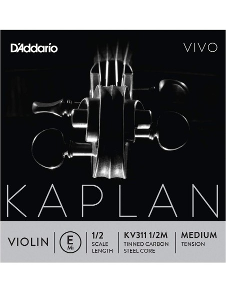 Violin String 1/2 1st (E) (E) D'Addario Kaplan Live (KV311 1/2M) Medium Tension