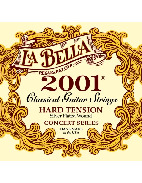 La Bella 2001 Hard Classic Classical Guitar Strings (Complete Set)