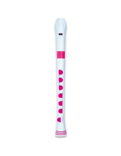 Diteggiatura Tedesca Flauto Dolce Soprano Nuvo (N-320RDBWPKG) Plastica 3 Pezzi Bianco e Rosa