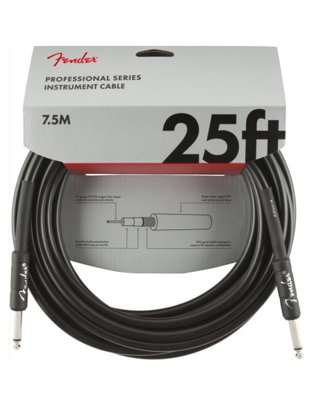 Fender 0820-016 Professional Series Black Jack Câble 7,5 m