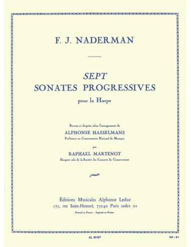 NADERMAN F.J.-Sonates progressives (7) pour harpe
