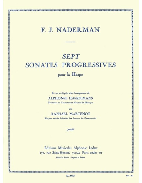 NADERMAN F.J.-Sonates progressives (7) pour harpe