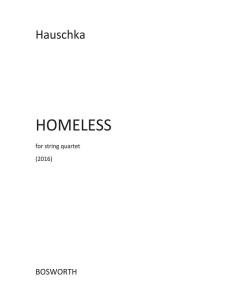 HAUSCHKA-Homeless for String Quartet (Score) (*)