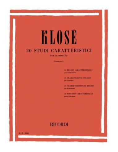 KLOSE H.E.-Characteristic Studies (20) for Clarinet (Giampieri)
