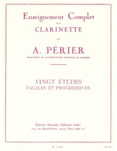 PERIER A.-Estudios Faciles y Progresivos (20) para Clarinete