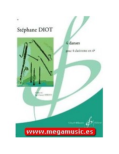 DIOT S.-Danses (4) for 4 Clarinets (Verdier)