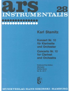 STAMITZ C.-Concerto n. 10 in Sib maggiore per clarinetto e orchestra (parti)
