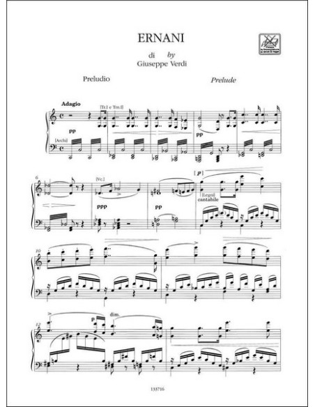 VERDI G.-Ernani per voce e pianoforte