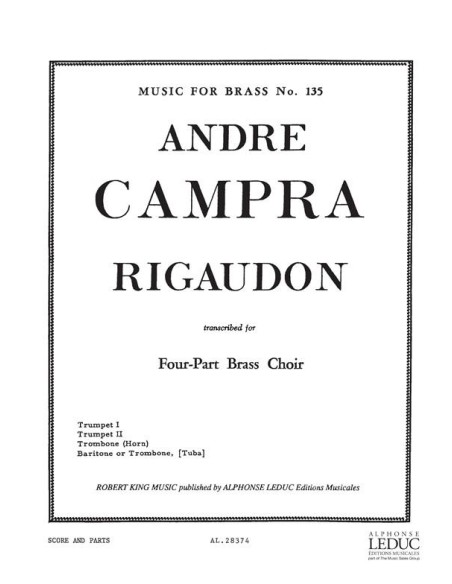CAMPRA A.-Rigaudon für Blechbläserquartett (Partitur/Stimmen) (King)