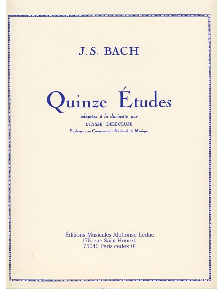 BACH J.S.-Studi (15) per clarinetto (Delecluse)