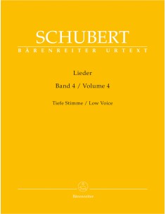 SCHUBERT F.-Lieder Vol. 4 Voz Baja y Piano (Urtext) (Durr)