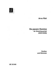 PART A.-Da Pacem Domine for String Quartet (Score/Parts)