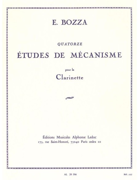 BOZZA E.-Etudes (14) de mécanisme de clarinette