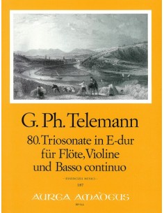 TELEMANN G.P.-Triosonate E-Dur (TWV:42/e 3) für Flöte, Violine und BC (Partitur/Stimmen)
