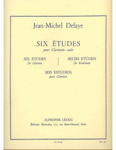 DEFAYE J.M.-Studi (6) per Clarinetto