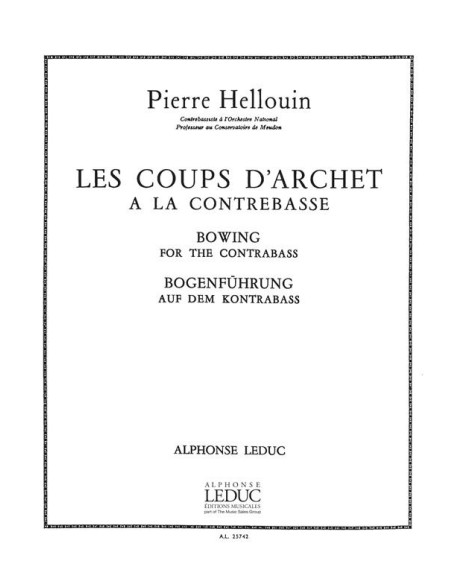 HELLOUIN P.-Les Coups d'Archet per contrabbasso