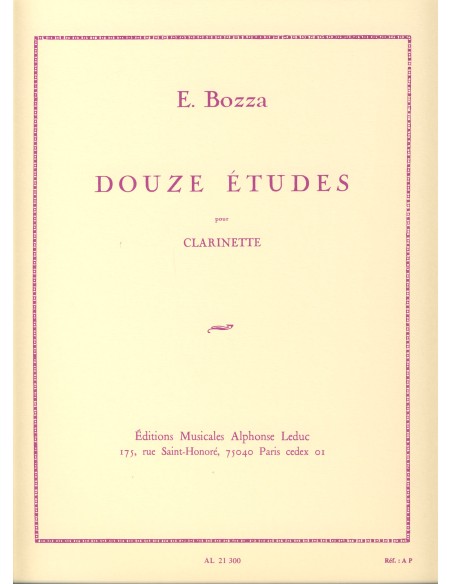 BOZZA E.-Studies (12) for Clarinet