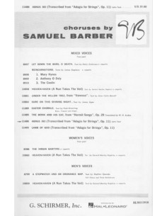 BARBER S.-Agnus Dei pour chur mixte