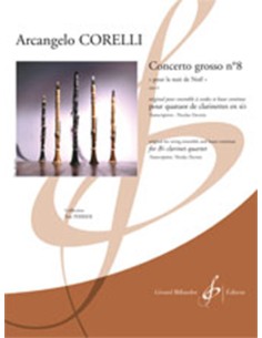 CORELLI A.-Concerto Grosso Op.6 Nr. 8 g-Moll "Weihnachtskonzert" für 4 Klarinetten