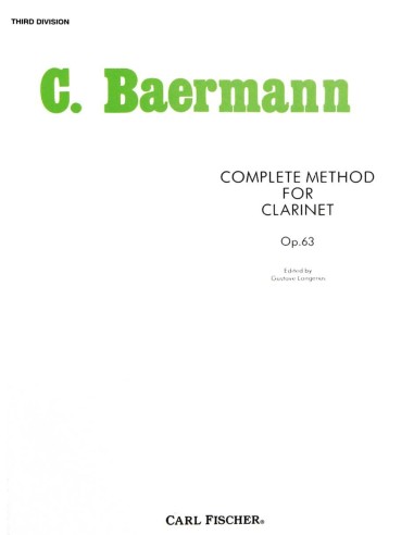 BAERMANN C.-Complete Method Op.63 (3rd Division) for Clarinet (Langenus)