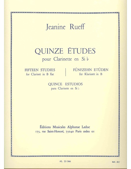 RUEFF J.-Etüden (15) für B-Klarinette