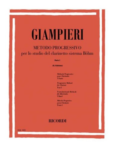 GIAMPIERI A.-Méthode Progressive 1º pour clarinette