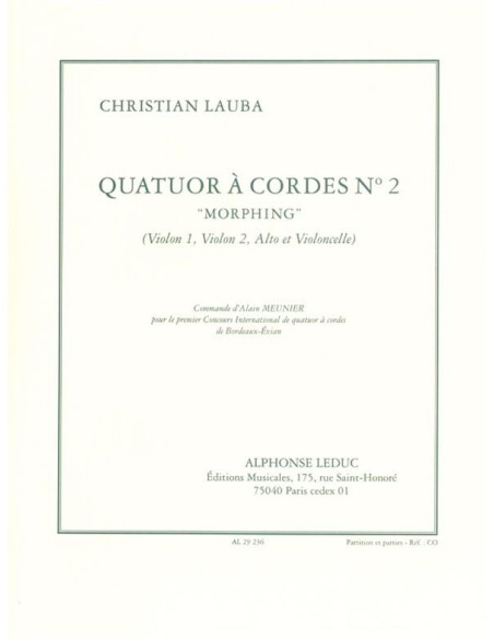 LAUBA C.-Quartet (Morphing) for String Quartet (Score/Parts)
