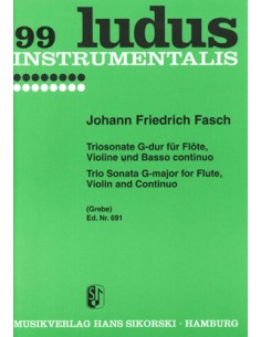 FASCH J.F.-Trio Sonata en Sol Mayor para Flauta, Violin y B.C. (Partes)