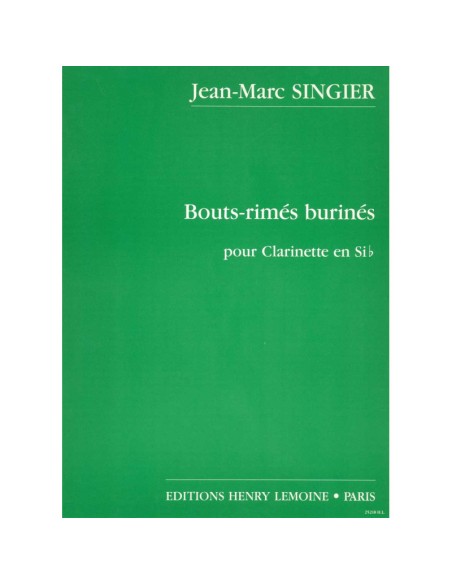 SINGIER J.M.-Bouts Burines pour clarinette