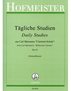 BAERMANN C.-Daily Studies Op.63 (Belonging to the Method) for Clarinet (Christoffersen)