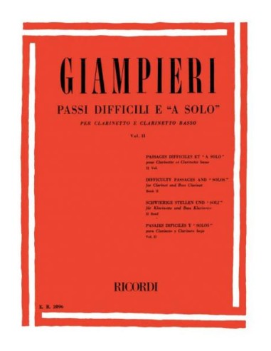 GIAMPIERI A.-Passaggi difficili 2° per clarinetto basso (Giampieri)
