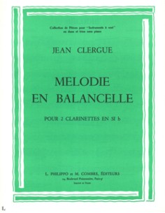 CLERGUE J.-Melodie et En Balancelle para 2 Clarinetes