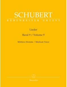 SCHUBERT F.-Lieder Vol. 9 Voz Media y Piano (Urtext) (Durr)