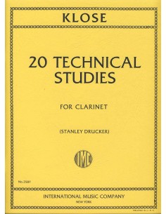 KLOSE H.E.-Technical Studies (20) for Clarinet (Drucker)