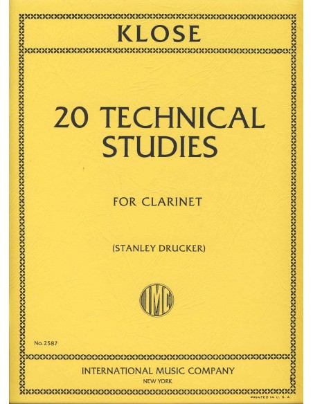KLOSE H.E.-Technical Studies (20) for Clarinet (Drucker)