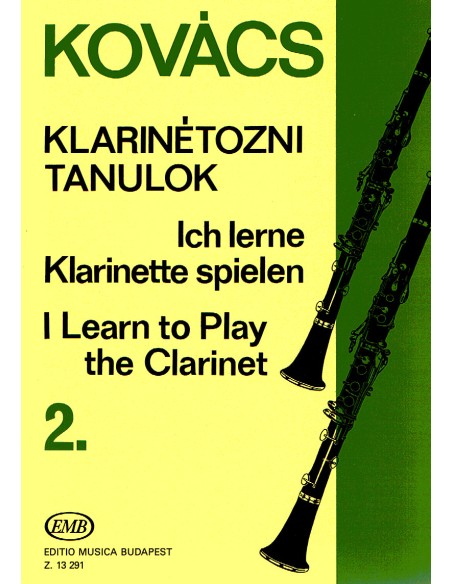 KOVACS Bela-I Learn to Play Vol.2 (Method) for Clarinet
