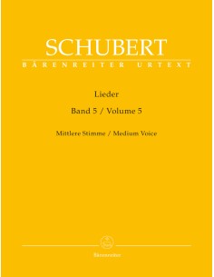 SCHUBERT F.-Lieder Vol. 5 Middle Voice and Piano (Urtext) (Durr)