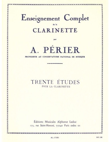 PERIER A.-Studies (30) for Clarinet