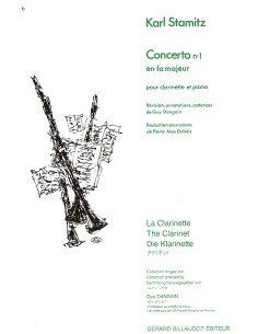 STAMITZ C.-Concerto n. 1 in fa maggiore per clarinetto e pianoforte (Dangain)