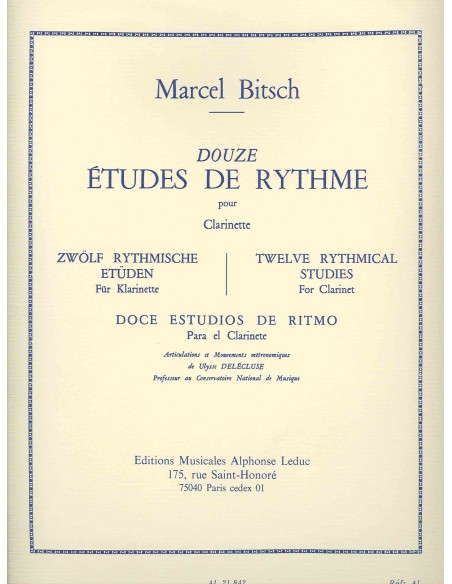BITSCH M.-Studi di ritmo (12) per clarinetto