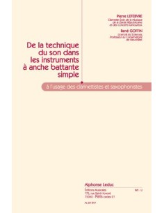 LEFÈVRE & GOUFIN-De la Technique du son dans les instruments à anche battante simple Klarinette/Sax
