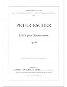 ESCHER P.-Piece Op.84 for Clarinet
