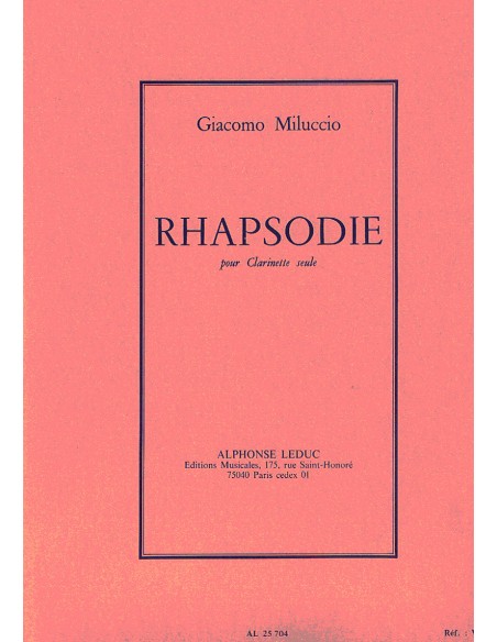 MILUCCIO G.-Rhapsodie pour clarinette