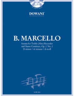 MARCELLO B.-Sonata Op. 2 No. 2 in D minor for High Recorder and B.C. (Medium Grade) (Inc CD)