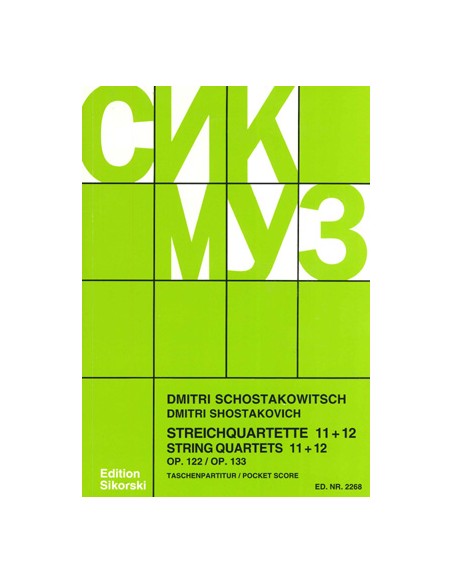 SHOSTAKOVICH D.-String Quartets No. 11 & 12 Op.122 & 133 (PB)