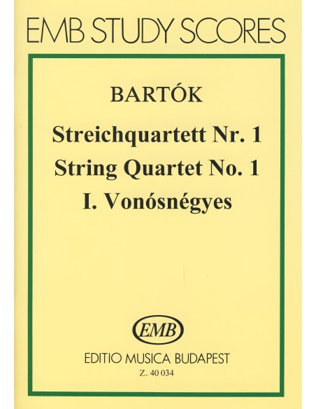 BARTOK B.-String Quartet No. 1 Op.7 (Sheet Music Pocket) (Dille)
