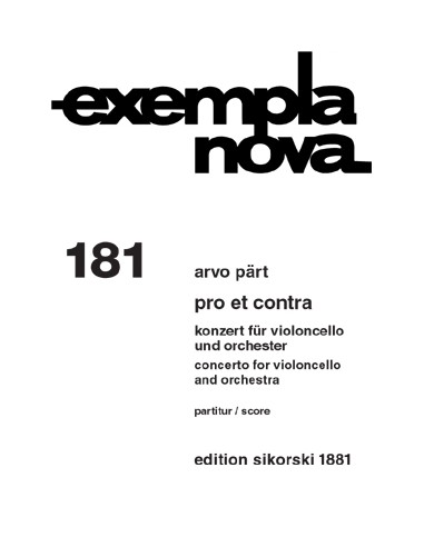 PART A.-Pro et Contra (Concerto) for Cello and Orchestra (Score)
