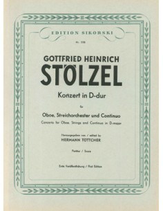 STOELZEL G.H.-Konzert D-Dur für Oboe, Streicher und B.C. (Partitur)